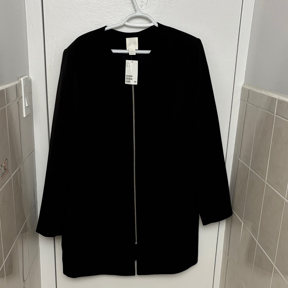 NWT H&M Long Elegant Black Women's Jacket/Blazer